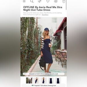 OFFLINE By Aerie Real Me Xtra Night Out Tube Dress - Size M - Navy Blue
